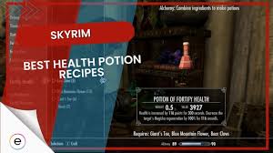 skyrim health potions how to make