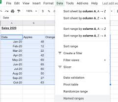 how to make tables in google sheets
