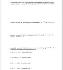 1 find equations for the circle and