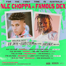 This is the first beat i have ever made. Nle Choppa Famous Dex Reveal Iiiconic Lil Jaye Eco Ystem As Supports For Australian Co Headline Tour Black Of Hearts