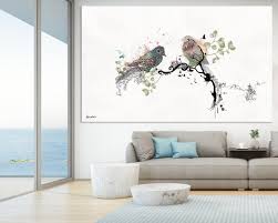 Love Birds Living Room Wall Art Large