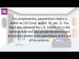 How Do You Cite The Constitution Youtube