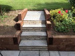 Patio With Sleeper Edging Steps