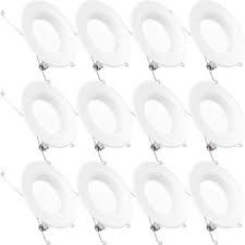 Sunco Lighting 16 Pack 5 6 Inch Led Recessed Downlight Smooth Trim Dimmable 13w 75w 965 Lm 2700k Soft White Damp Rated Simple Retrofit