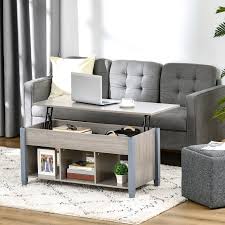 homcom lift top coffee table with