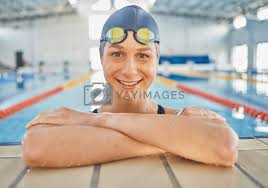 portrait in swimming pool