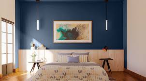 Giant Master Bedroom With Blue Accent Wall