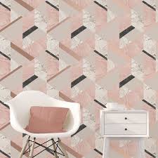 geometric marble wallpaper blush pink
