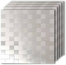 A peel and stick backsplash can be an easy and affordable way to quickly enhance your home's interior décor. Homeystyle Peel And Stick Tile Backsplash For Kitchen Wall Decor Metal Mosaic Tiles Sticker Silver Subway 12 X12 X 5 Tiles 5sq Ft Kit Buy Online At Best Price In Uae Amazon Ae