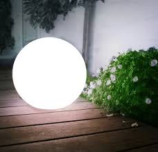 Solar Garden Ball Light Lamp White