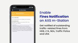 fines reminder on axs m station