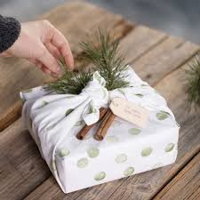 gift wrapping with a tea towel