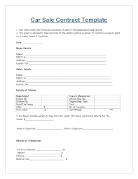 Car Sale Point Of Contract Template Agreement