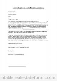 Free Down Payment Installment Agreement Printable Real