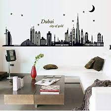 Fashion Black Dubai City Silhouette Living Room Home Decor Removable Wall  Stickers: Buy Online at Best Price in UAE - Amazon.ae gambar png