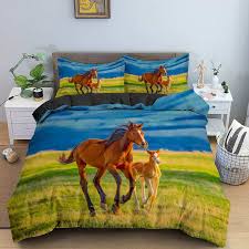 horse print bedding set quilt cover