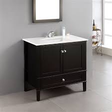 black bathroom vanity with marble top