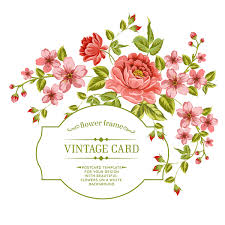 flower frame vine card vector free