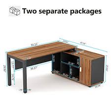 Wooden l shaped gaming desk. Tribesigns L Shaped Desk Large Computer Desk Computer Table With Storage Shelves Gaming Office Executive Table Farmhouse Goals