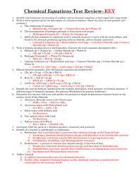 Chemical Equations Test Review Key