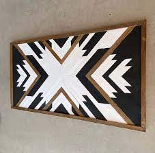 Geometric Chevron Wood Wall Art Homebnc