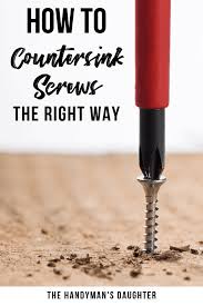 how to countersink screws the