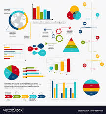 Business Data Market Elements Dot Bar Pie Charts