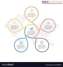 Linear Infographics Chart With 5 Steps Options