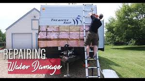 If the exterior is damaged and you've had to do repair work that left obvious patches, you should paint. Rv Water Damage Repair Window Removal Wall Paneling Youtube