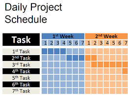Daily Project Schedule For Gantt Charts Templates