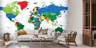 bright world map wallpaper wallsauce eu