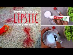 remove red dried lipstick from carpet