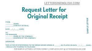 request letter for original receipt
