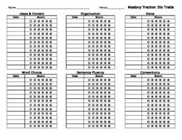 Six Traits Of Writing Progress Tracking Chart