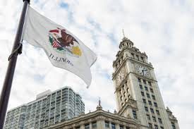 The illinois state flag the state flag of illinois is dominated by the image of the american bald eagle depicting the motto state sovereignty, national union in its beak. How To Apply For Unemployment In Illinois