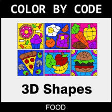 Below is a list of our shapes coloring pages. 3d Shapes Color By Code Coloring Pages Food By Whooperswan