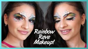 edc inspired festival makeup rainbow