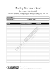 free meeting attendance sheet templates