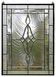 all clear stained glass beveled window