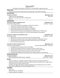 College Student Resume Template For Internship Cover