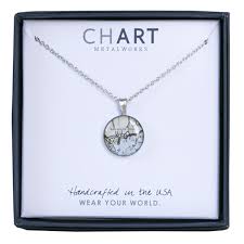 Chart Metalworks Necklace Kennebunk Beach Piccolo Pewter
