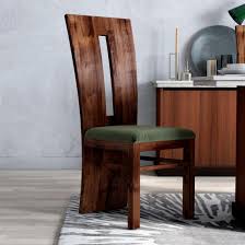 eva solid wood brown dinng chair