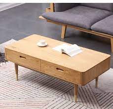 nordic oak solid wood coffee table with