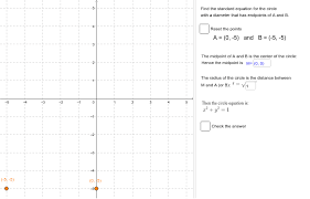 Circle Equation With Two Endpoints Of