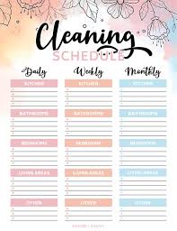 free cleaning schedule printable