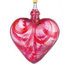 Hand Blown Valentine Glass Heart