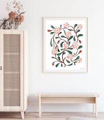 Botanical Ilration Blush Art Print
