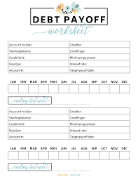 free debt tracker and payoff printable