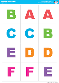 uppercase alphabet mini cards colorful