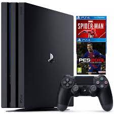 Bộ Máy Chơi Game Ps4 Pro 1tb Model 7106B Kèm Game Spiderman Và Pes19 -  Chính Hãng